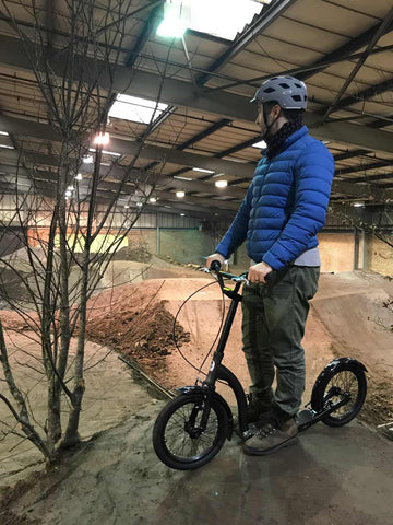 adult scooter at dirt factory Manchester