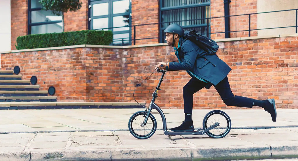 adult folding scooter, commuter scooter, big wheel scooter