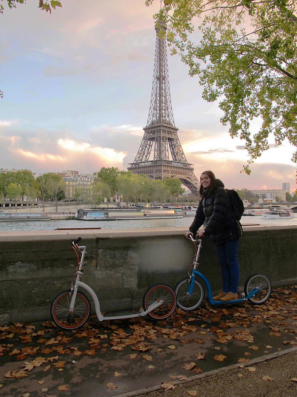 paris on kick scooter for adults