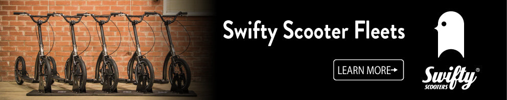 Swifty scooters fleets for urban shared mobility in cities and holiday parks